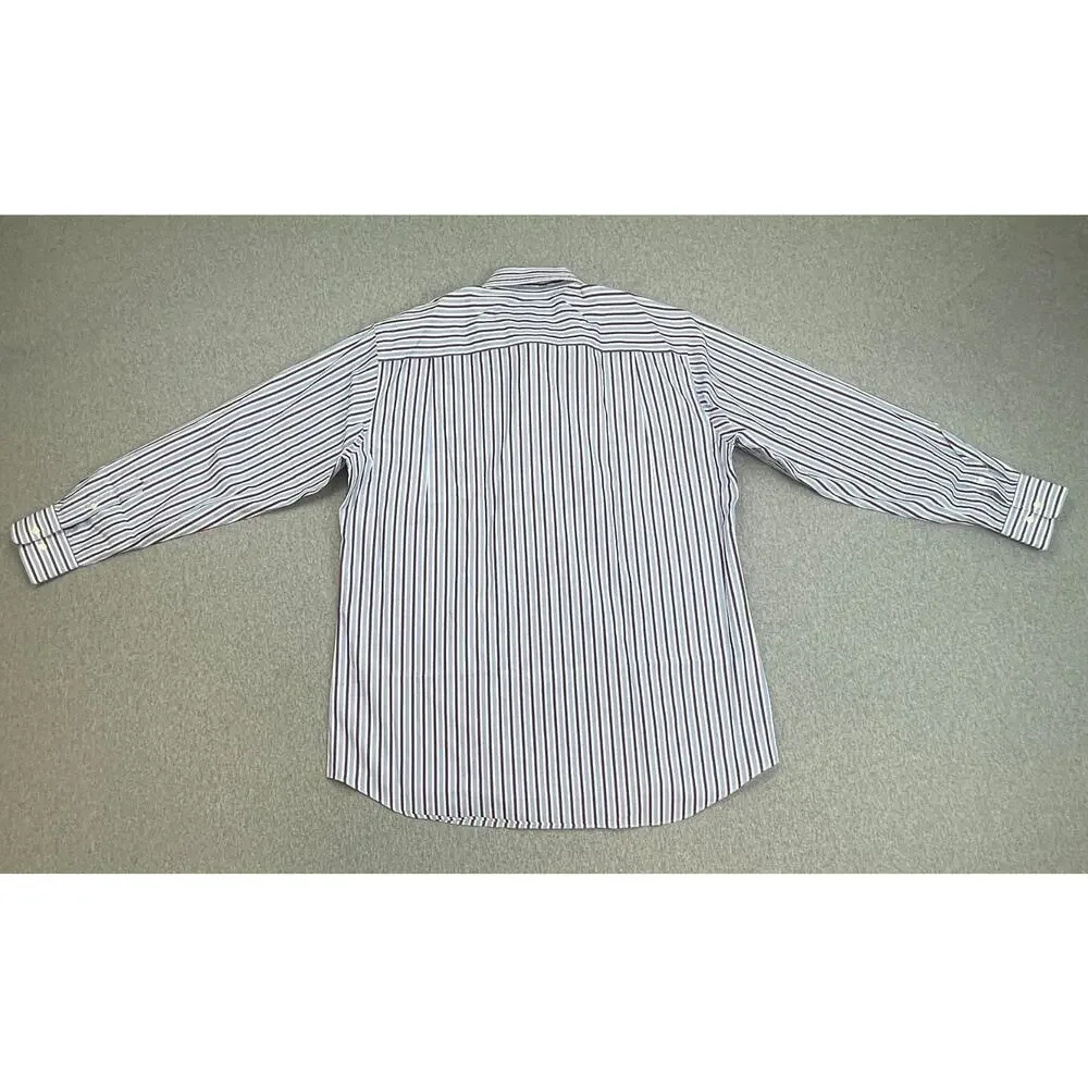 David Donahue Shirt Mens 16.5‎ - 34/35 Striped 100% Cotton Button Up